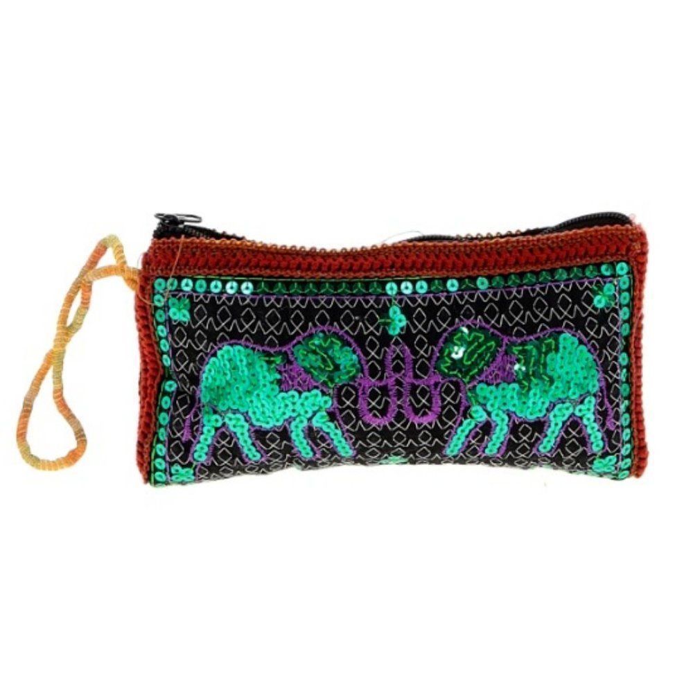 Sequined Elephant Wristlet